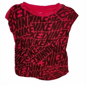 Nike Hot Pink Girl’s Athletic Cut Sleeve T Shirt